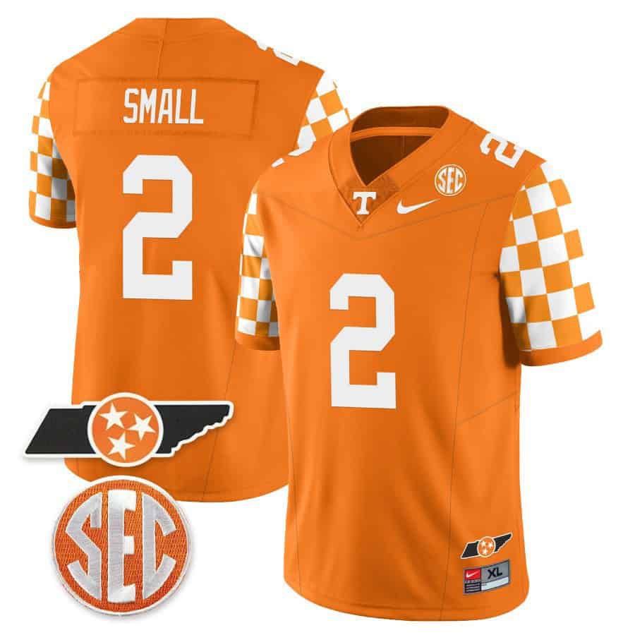 Men Tennessee Volunteers #2 Small Orange 2024 Nike Checkerboard & Alternate NCAA Jersey